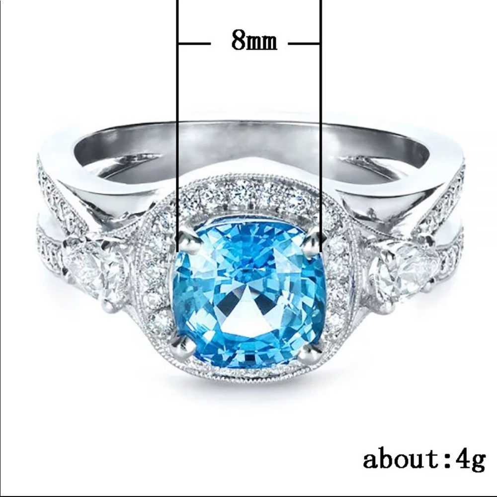 New Women’s 925 Silver Exquisite Engagement Ring - Picture 5 of 5